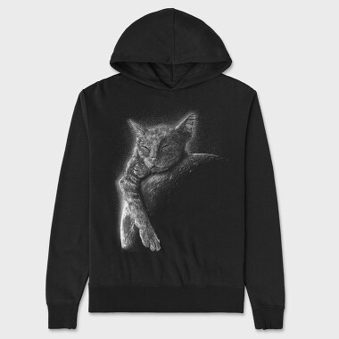 Sleeping Cat Moon, Unisex Men's Hoodie