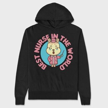 Best Nurse in the World Cartoon, Unisex Men's Hoodie