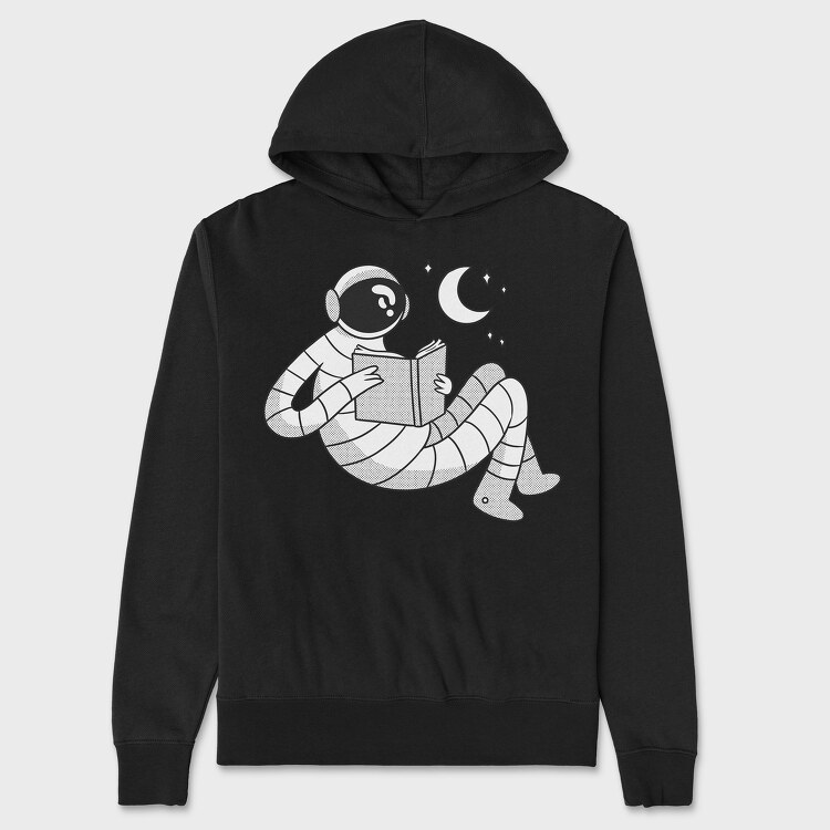 Astronaut Reading, Unisex Men's Hoodie
