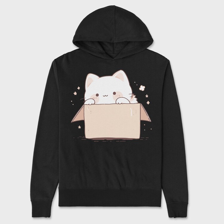 Cute Little Cat Box, Unisex Men's Hoodie