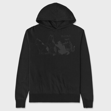 Cats Japanese Bath, Unisex Men's Hoodie