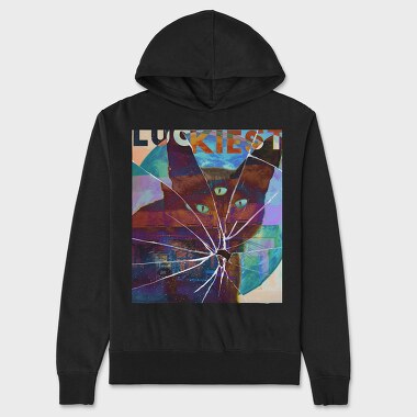 Unisex Men's Hoodie, Broken Glass Luckiest