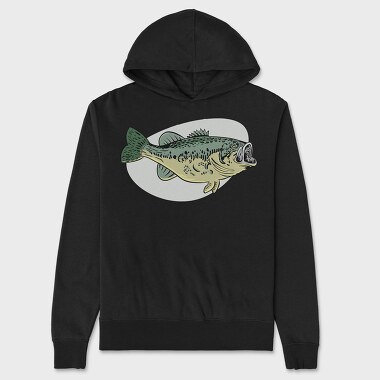 Bass Fish, Unisex Men's Hoodie