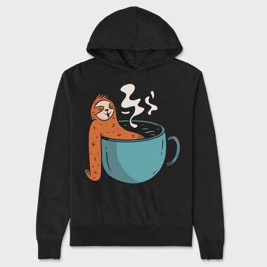 Sloth Coffee Hot Tub, Unisex Men's Hoodie