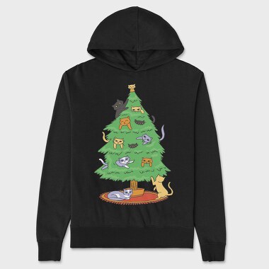 Cats on Tree, Unisex Men's Hoodie