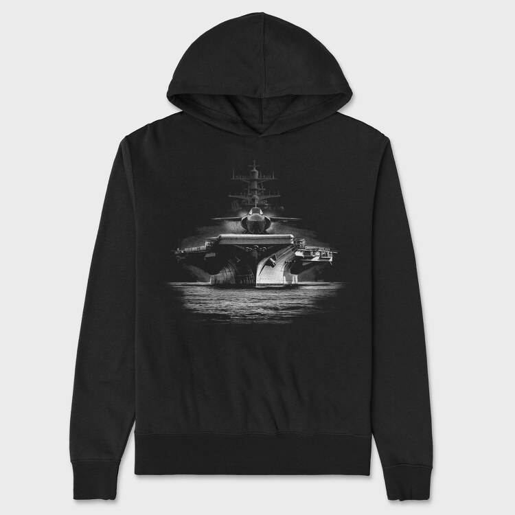 Jet Aircraft Carrier Monochrome, Унисекс Мъжко Суичър
