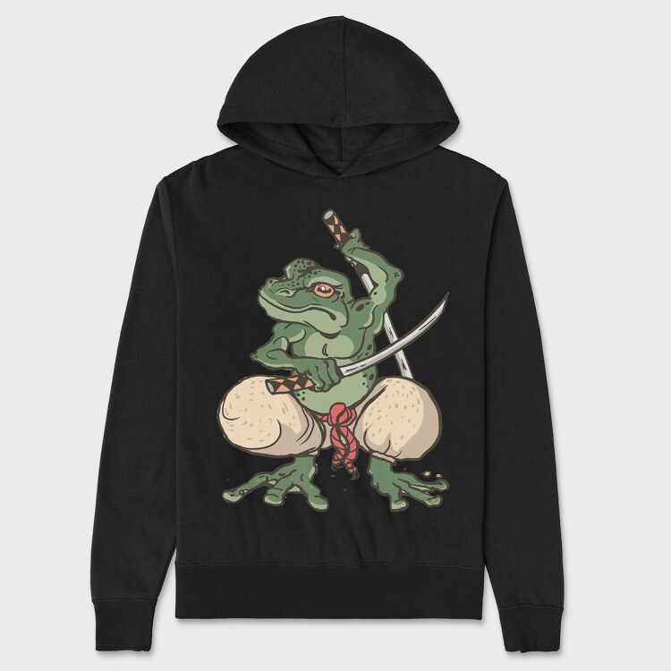 Samurai Frog Katana, Unisex Men's Hoodie