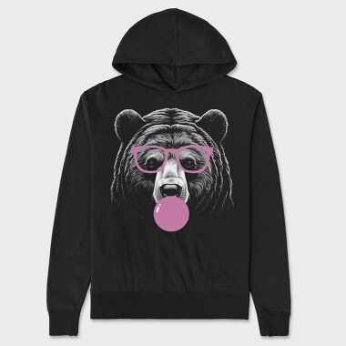 Bear Monochrome Bubblegum, Unisex Men's Hoodie