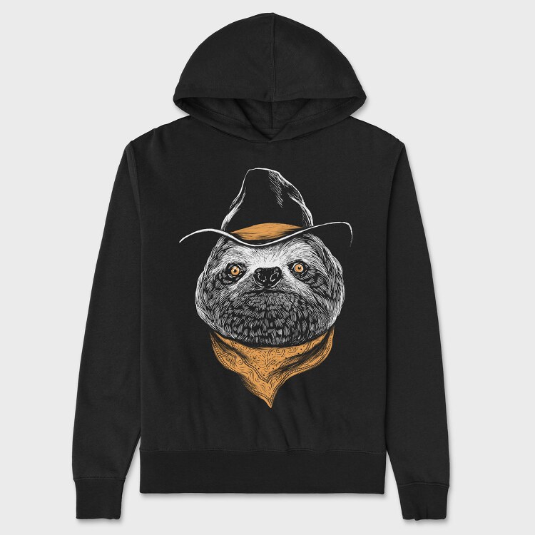 Sloth Cowboy Color, Unisex Men's Hoodie