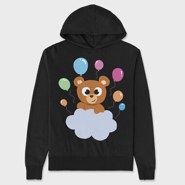 Bear on the Cloud, Unisex Men's Hoodie