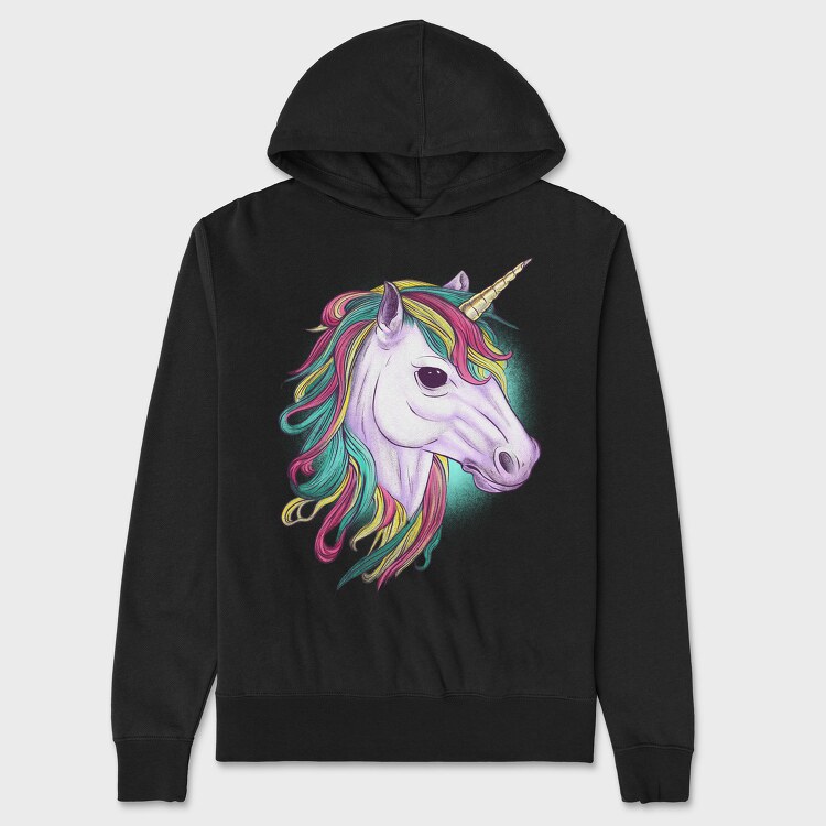 Unicorn Head Color, Унисекс Мъжко Суичър