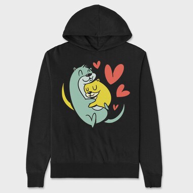Hugging Otters, Unisex Men's Hoodie