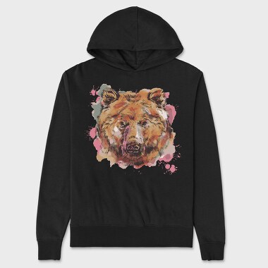 Bear Watercolor, Unisex Men's Hoodie