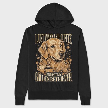 Just Wanna Sip Coffee Golden, Унисекс Мъжко Суичър