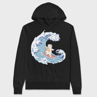 Cute Surfer Cat, Unisex Men's Hoodie
