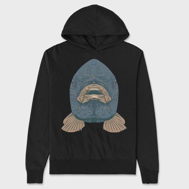 Fish Facecarp, Unisex Men's Hoodie