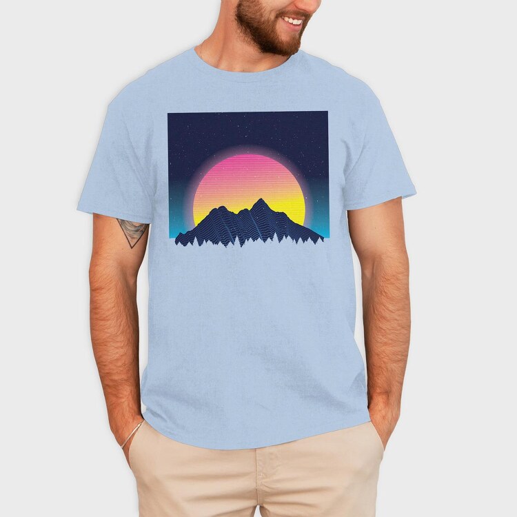 Mountains Wolf Moose, Унисекс Мъжка Тениска