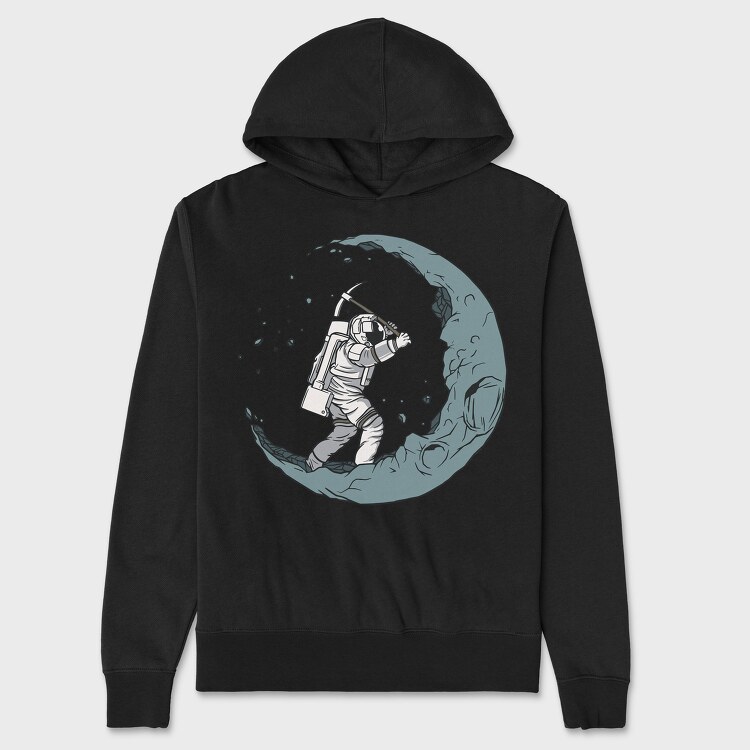Astronaut Digging The Moon, Unisex Men's Hoodie