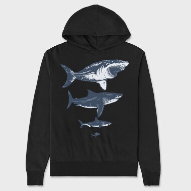 Megalodon Sizes, Unisex Men's Hoodie