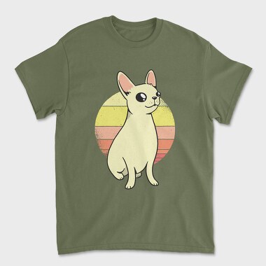 Unisex Men's T-Shirt, Chihuahua Retro Sunset