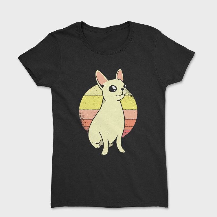 Chihuahua Retro Sunset, Дамска Тениска