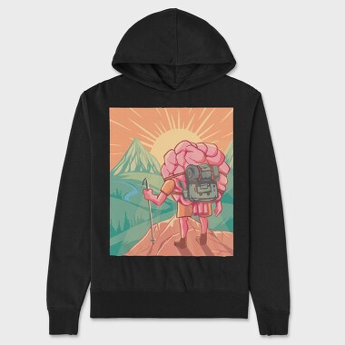 Hiking Brain, Unisex Men's Hoodie