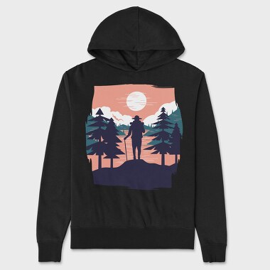 Hiking Sunset, Unisex Men's Hoodie