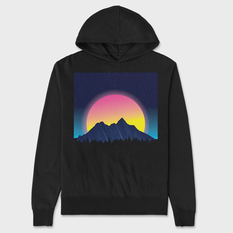 Neon Landscape, Unisex Men's Hoodie