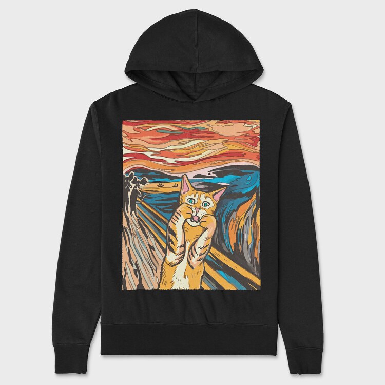 Cat Munch Scream, Unisex Men's Hoodie
