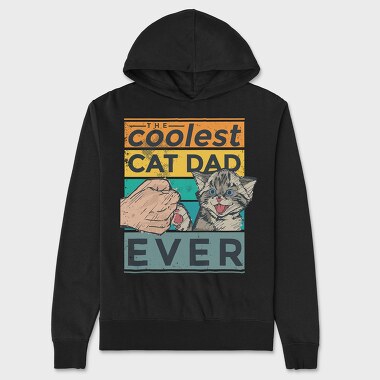 Coolest Cat Dad, Unisex Men's Hoodie