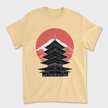Pagoda FujiJapan, Unisex Men's T-Shirt