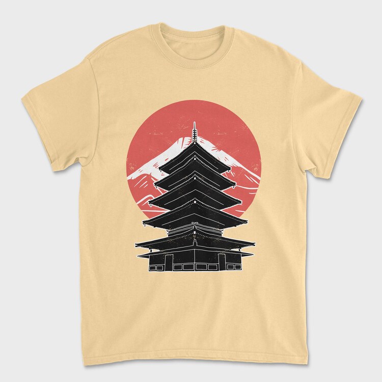 Pagoda FujiJapan, Unisex Men's T-Shirt
