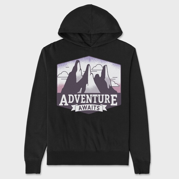 Adventure Awaits, Unisex Men's Hoodie