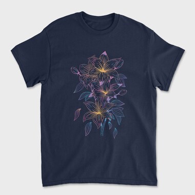 Unisex Men's T-Shirt, Flower Line