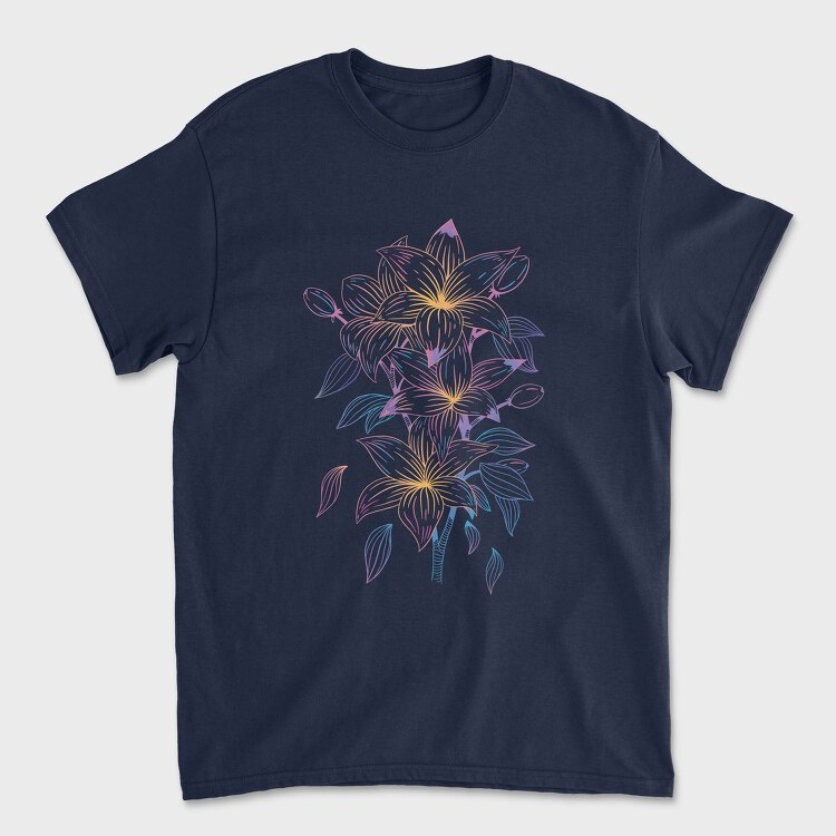 Flower Line, Unisex Men's T-Shirt