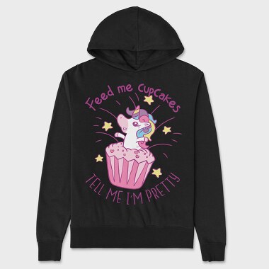 Unisex Men's Hoodie, Unicorn Cupcake