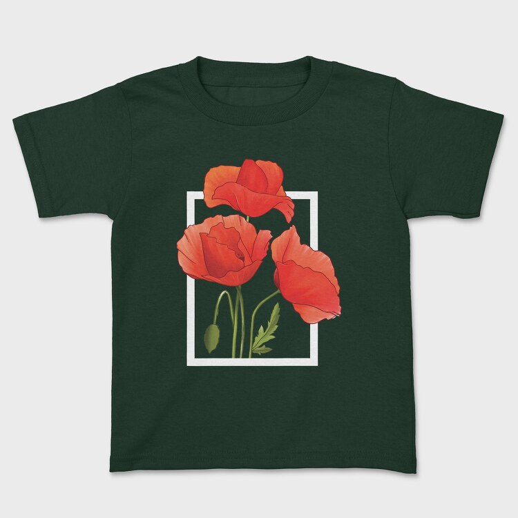 Watercolor Poppies, Kids' T-Shirt