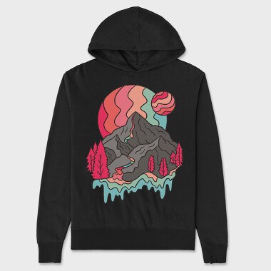 Mountain Rainbow Planets, Unisex Men's Hoodie