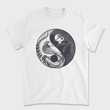 YingYang Crane Snake, Unisex Men's T-Shirt