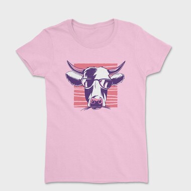 Women's T-Shirt, Cow Galasses