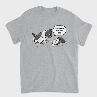 Cat Waking Up Girl, Unisex Men's T-Shirt