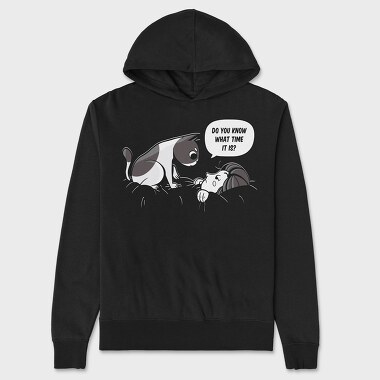 Cat Waking Up Girl, Unisex Men's Hoodie