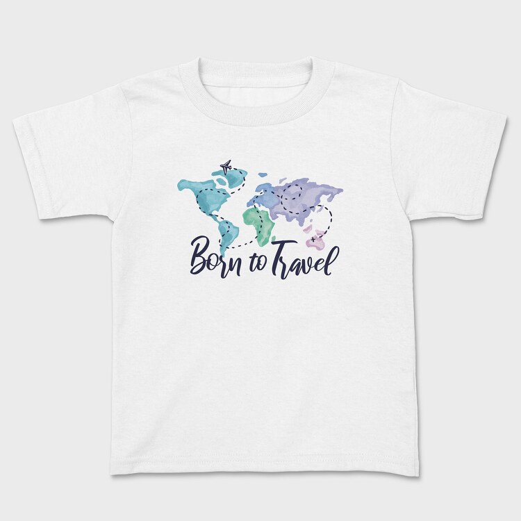 Born To Travel, Kids' T-Shirt