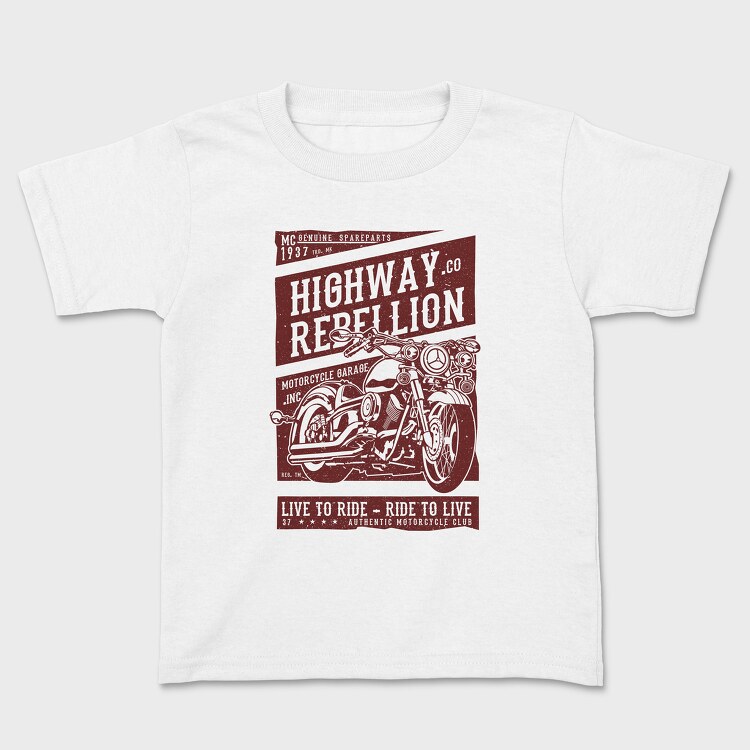 Highway Rebellion, Kids' T-Shirt