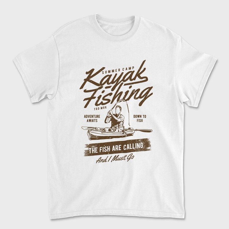 Kayak Fishing, Unisex Men's T-Shirt