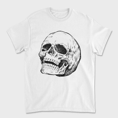 Leaning Skull Hand Drawn, Unisex Men's T-Shirt