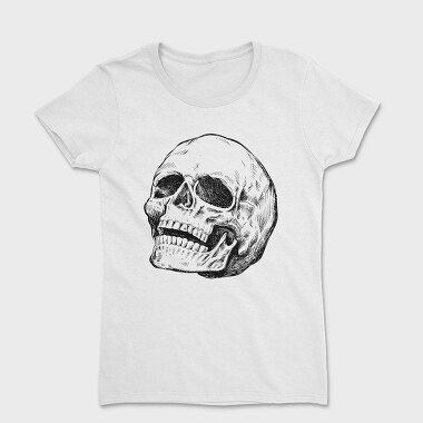 Leaning Skull Hand Drawn, Women's T-Shirt