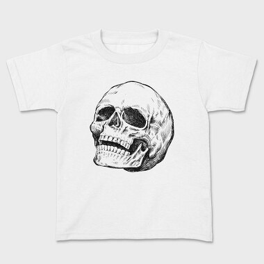 Leaning Skull Hand Drawn, Kids' T-Shirt