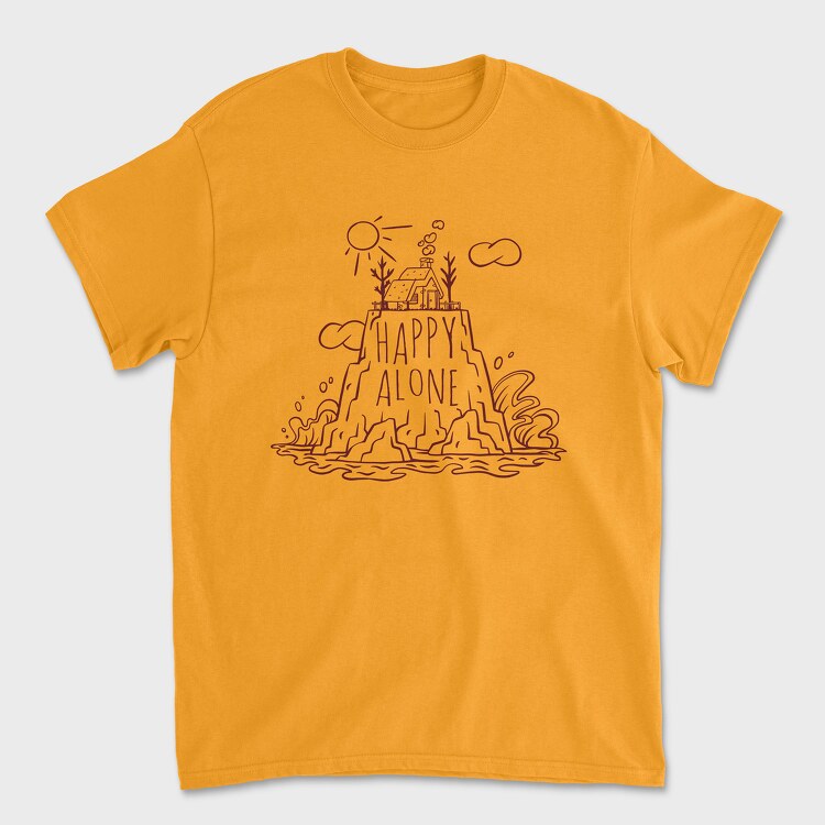 Mountain House, Happy Alone, Unisex Men's T-Shirt