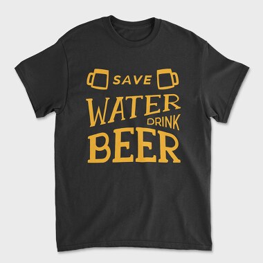 Save Water Drink Beer 2, Unisex Men's T-Shirt